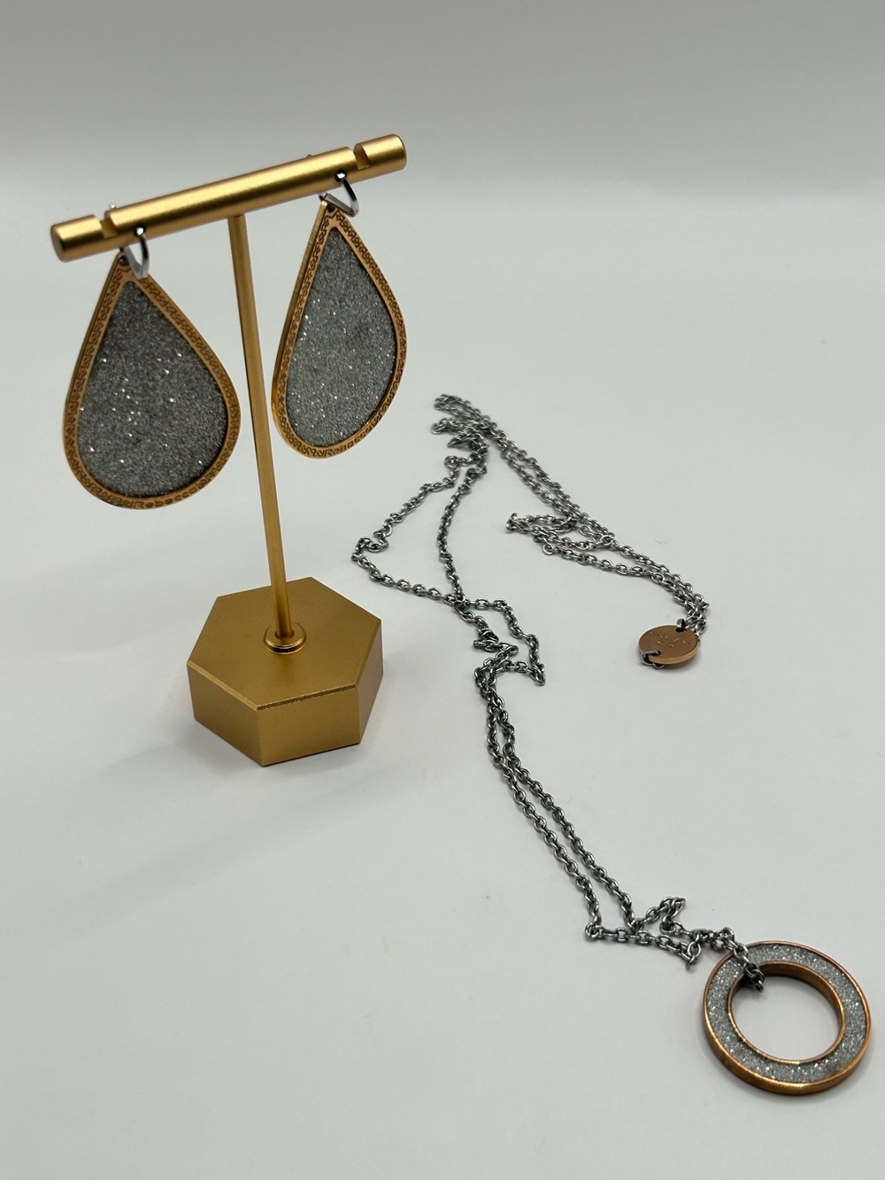 Rebecca Earrings & Necklace Sterling 18k Bronze - Picture 3 of 17